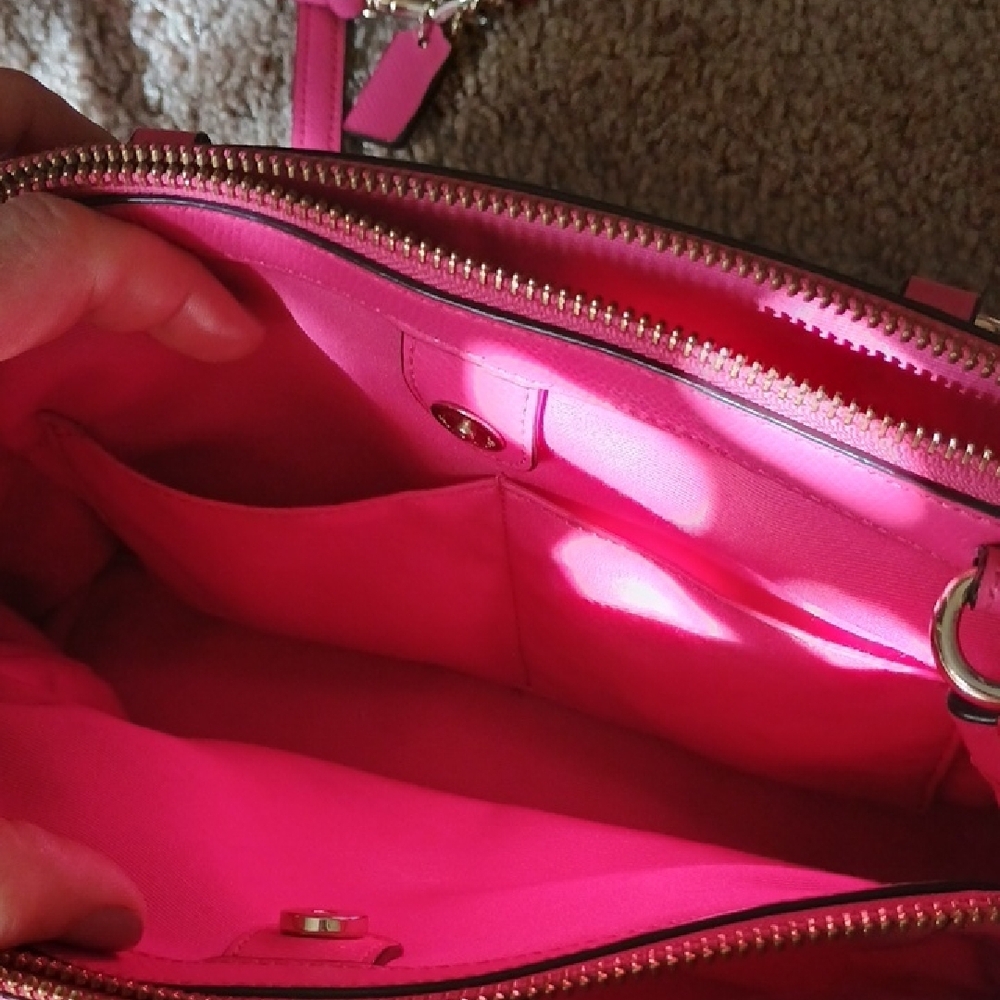 Coach Pink Handbag with Signature Wristlet - Picture 6 of 11
